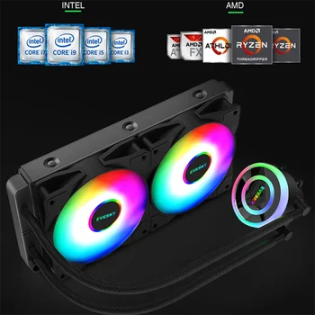 Kompiuterio CPU Aušinimo Ventiliatorius Vandens Aušintuvas RGB 240mm Radiatorių Integruota Skysčio Aušinimo Ultra Quiet Heatsink Intel ir AMD
