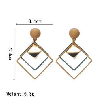 Korėjos Elegantiškas Ilgas Auskarai Moterims Paprasta Tuščiaviduriai Hiperbolė Earings Merginos Metalo Trikampis Papuošalai Asmenybės Lašas Ausies Žiedai