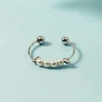 Korėjos Mados Perlų Atidarymo Žiedas Moterims Išskirtinį Sidabro Spalvos Žiedas Priedai Elegantiškas Vestuvės Juvelyrika Dovana
