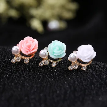 Korėjos versija, naujas pearl gėlių auskarai mados rose auskarai užsienio prekybos auskarai didmeninės moterų kinijos mados