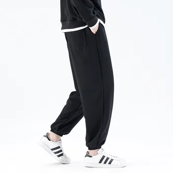 Korėjos Vyrų Sweatpants Hip-Hop Atsitiktinis Kelnės Spausdinti Laiškas Pločio Kojų Kelnės 2021 M. Pavasarį, Rudenį Vyrų Sweatpants Mados Modelis