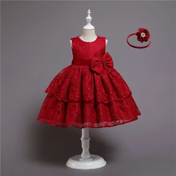 Kūdikių Mergaitės, Nėriniai Princesė Suknelė Raudona Gimtadienio Tutu Vestidos Naujagimių Siuvinėjimo Vintage 1-2 Metų Krikšto Suknelė Krikšto Drabužiai