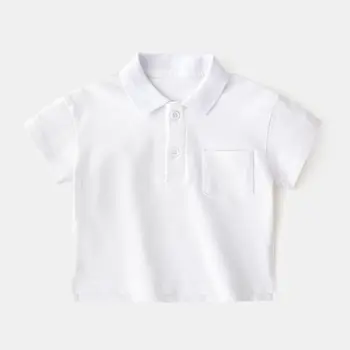 Kūdikių vientisos spalvos marškinėliai trumparankoviai vasaros vaikų puse rankovėmis viršūnes berniukų drabužiai TZ62