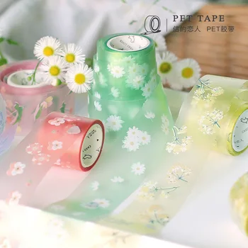 Kūrybiškumo PET Washi Tape Gėlių, Dekoratyvinių Lipnia Juosta 