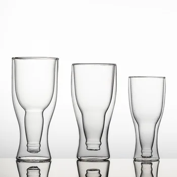 Kūrybos kokteilis wineglass puodelis Dvigubos sienelės bokalų Alaus, vyno Taure Viskio šampano stiklo Kavos puodelio Degtinės puodeliai Butelis stiliaus WF