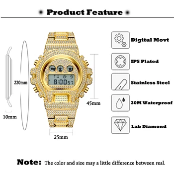Laikrodžiai Vyrams 2021 MISSFOX Elektroninių Stiliaus Skaitmeninis Šoko Sporto Led Watch Vandeniui Chronograph Nerūdijančio Plieno Žmogaus Laikrodis Naujas