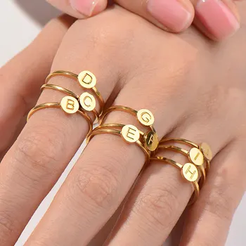 Laiškas žiedas, nerūdijančio plieno, pora žiedus moterims piršto moterų žiedas laišką nustatyti sužadėtuvių meilė aukso žiedas moterims ir vyras papuošalai