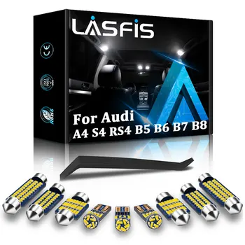 LASFIS Canbus Audi A4, S4, RS4 B5 B6 B7 B8 Sedanas Avant Automobilio LED Interjero Žemėlapis Dome Kamieno Šviesos Kit Auto Licencijos numerio ženklo apšvietimo Žibintas