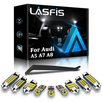 LASFIS Canbus Audi A5 S5 RS5 B8 8T A7 S7 RS7 4G A8 S8 D2 D3 4D Sedanas Sportback Automobilio LED Interjero Žemėlapis Dome Kamieno Šviesos Rinkinys