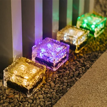 Lauko Apdailos Saulės Vejai, Sodo Lemputės Dekoratyvinis Plytų Ice Cube LED Šviesos Kelias važiuojamosios kelio dalies Lanscape Kieme Kiemo Šviesos