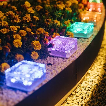 Lauko Apdailos Saulės Vejai, Sodo Lemputės Dekoratyvinis Plytų Ice Cube LED Šviesos Kelias važiuojamosios kelio dalies Lanscape Kieme Kiemo Šviesos