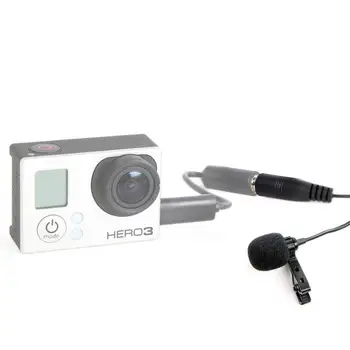 Lavalier Atvartas Clip-on Įvairiakryptė Kondensatoriaus Mikrofonas GoPro HERO3 HERO3 ir HERO4 Juoda