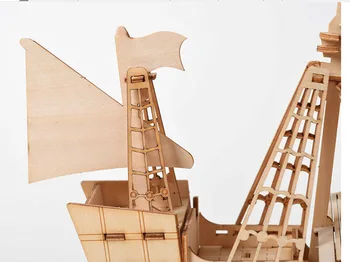Lazerio Pjovimo PASIDARYK pats burlaivis Žaislai 3D Medinė Dėlionė Žaislo Surinkimas Modelis Medienos Amatų Rinkiniai Stalo Dekoracija Vaikų Vaikai