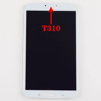 LCD Samsung Galaxy Tab 3 8.0 SM-T310 SM-T311 skystųjų KRISTALŲ Ekrano Skydelis Modulis Jutiklinis Ekranas skaitmeninis keitiklis Jutiklis Asamblėjos + Rėmelį