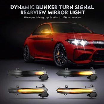 LED galinio vaizdo Veidrodėlis, Mirksinčios Šviesos Indikatorių Pusės Sparno Dinamiškas Posūkio Signalo Lemputė BMW F20 F21 F22 F30 F31 E84 1 2 3 4 Serija