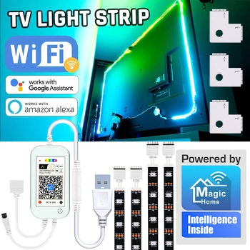 LED Juostelės TV Magija Namų WIFI Šviesos Juostelė Su Nuotolinio Valdymo RGB 5050 TV Apšvietimas Su 5V Jungtis USB Juostelės