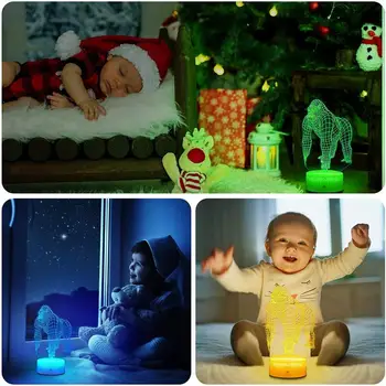 LED Nakties Šviesos Kūrybos 3D Gorilla Lempos, Stalo Lempos, Namų Vaikai Kambario Dekoro Pasakų Žibintai Šviesulys Gimtadienio Dovana Kalėdų Dovana