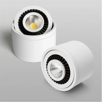 LED Paviršiaus Sumontuoti Lubų Šviesos 5W 9W 7W 15W Pritemdomi Lubų Lempa 360 Laipsnių Pasukti COB Fone Vietoje Šviesos Ac220v Fojė