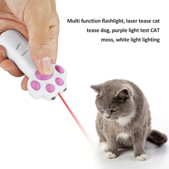 LED Projekcija Žymiklį Cat Stick Interaktyvus Katės Lazerio Žaislas Leteną Formos Chaser Daugiafunkcinis Žaislas Augintiniui Mokymo Priemonė