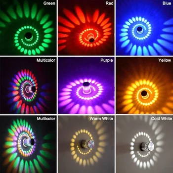 LED RGB Spiralės Skylę Sienoje Šviesos Efektas Sienos Lemputė Su Nuotolinio valdymo pultelis Spalvinga Wandlamp Šalies Baras Lobby KTV Namų Puošybai
