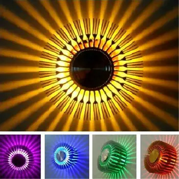Led Spalvinga Sienos Lemputė Su Nuotolinio Valdymo Aliuminio Sienos Lempos High Power LED Chip RGB Sun Flower Sienos Lempa Klubas Namuose Šalis