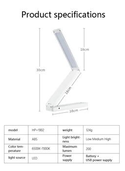 LED Stalo Lempa Baterija Trijų režimo Apšvietimo Ryškumas USB Dual elektros Energijos Tiekimo Sistemos, Akių Apsauga, Stalo Lempos Mokytis Ir Skaityti