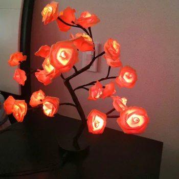 LED Stalo Lempa Šviesos Rožių Gėlių, Medžių, Nakties Žiburiai, Namų Puošybai Šalys Kalėdos Kalėdų Vestuvių Miegamasis Dekoro Lempos