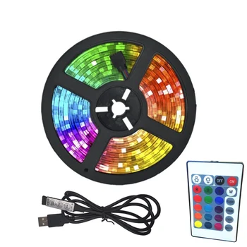 LED Šviesos Juostelės USB Infraraudonųjų spindulių Valdymo RGB SMD2835 DC5V 1M 2M 3M 4M 5M Lanksti Lempa Juosta Diodų TV Foninio Apšvietimo LED luces