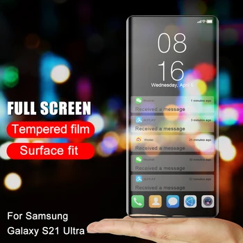 Lenktas Ekranas Grūdinto Stiklo Plėvelė Samsung Galaxy S21 Ultra 5G Aukštos Kokybės Nulio Įrodymus, Screen Protector Filmas S21 Ultra