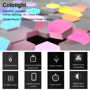 Lifesmart Cololight Plius RGB LED Skydai Žaidimų/Studio/Sienų apšvietimo Smart Home Dalykėlių Dovana, Alexa, Google 
