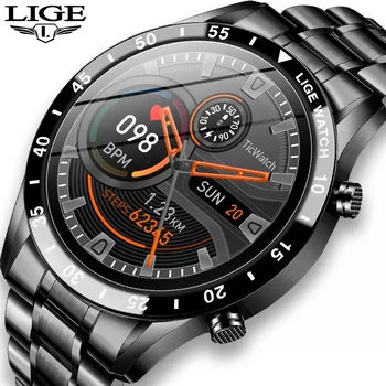 LIGE 2021 Naujas Smart Watch Vyrai Visiškai Jutiklinį Ekraną Sporto Treniruoklių Žiūrėti IP68 Vandeniui Bluetooth 