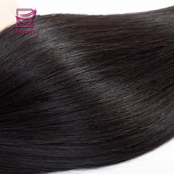 LINKELIN PLAUKŲ Peru Tiesūs Plaukai Ryšulius Su Uždarymo Remy Human Hair 3 Ryšulius Su Uždarymo Žmogaus Plaukų priauginimas