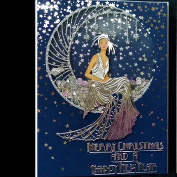 Linksmų Kalėdų Moon Star Deivė Laimingų Naujųjų metų Laimingas, Metalo pjovimo Pelėsių 