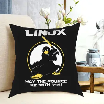 Linux Gali Šaltinis Būti Su Jumis, Užvalkalai Sofa Pingvinas Programuotojas Kodavimo Vėpla Pagalvėlė Atveju, Namų Puošmena Užvalkalas 40*40cm
