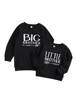 Little Big Brother Atitikimo Komplektus Berniukų Megztiniai Bamblys Vaikams, Kūdikių Berniukų Drabužiai Laiškas Išspausdintas Hoodies 2021 M. Pavasarį Rudenį