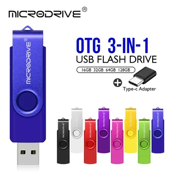 Logotipą Spalvinga OTG USB 2.0 Flash Drive 8GB 16GB 32GB 64GB USB Pen Drive Didelės Spartos Pendrive Išmaniųjų Telefonų/Nešiojamas kompiuteris