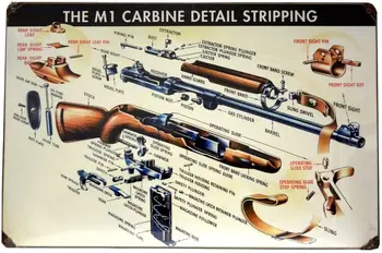 Losea M1 Carbine Išsamiai Išpardavimas Premium Alavo Pasirašyti Kaimiškas Derliaus Metalinės Sienos Meno Namų Dekoro 16 x 12