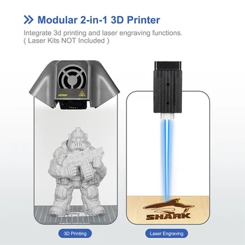 LOTMAXX Ryklys 3D Spausdintuvas su Graviravimas ir Bi-Color Spausdinimo Auto-lygiava 3 in1 95% Nesumontuotos Metalo 3D Spausdintuvas Mašina