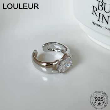 LouLeur Dizaino 925 Sterlingas Sidabro Žiedas Nereguliarus Cirkonis Žiedai Moterims Žiedas 2021 Tendencija Sidabro 925 Papuošalai Mados Korėjos