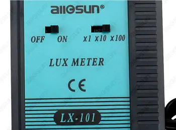 Luxmeter Luminometer Testeris Fotometras, Skaitmeninis LCD Šviesos Matuoklis VISI SAULĖS LX101