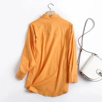 LVWOMN Za Moterų Marškiniai, Palaidinės, 2021 M. Pavasarį Prarasti Medvilnės Skalbiniai ilgomis Rankovėmis Mygtukai Atsitiktinis Moterų Drabužių, Negabaritinių Moterų Marškiniai