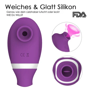 Lyžis & Čiulpti 2 in 1 Klitorio G Spot Vibratorius Clit Kalba Makšties Spenelių Stimuliatorius Massager Suaugusiųjų Sekso Žaislai Moterims