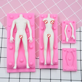 Lėlės Kūno Formos Silikono Formos 3D Minkšti Saldainiai Įrankis Manekenas Vadovas 