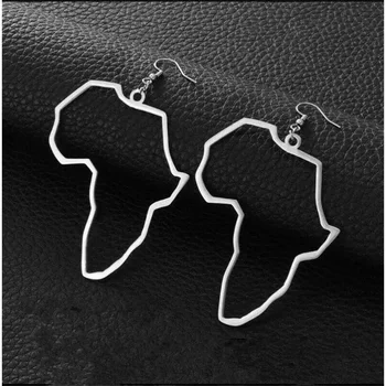 Madinga Didelis Perdėti Auskarai Afrikos Žemėlapis Didesni Auskarai Aukso Spalvos Sidabro Spalvos Afrikos Etninės Papuošalai