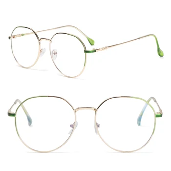 Mados anti-mėlyna šviesa ultralight metalo apvalus rėmo akiniai, unisex anti-ultravioletinių trumparegystė akiniai, akiniai -1.0~-4.0
