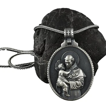 Mados Derliaus Katalikų Saint Anthony vyriški Karoliai Pakabukas Krikščionių Medalis Grandinės Karoliai