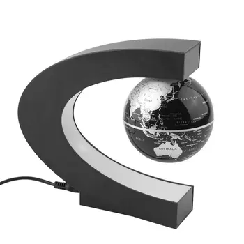 Mados Elektroninių Plūduriuojantis Tellurion C Formos Magnetic Levitation Plaukiojantis Rutulio Pasaulio Žemėlapį Su LED Šviesos Namų Apdailos, Dovanos