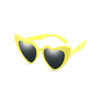 Mados geros kokybės širdies formos akiniai nuo saulės kūdikių mergaitės, juoda rausva, raudona širdis saulės akiniai vaikams poliarizuota lankstus uv400