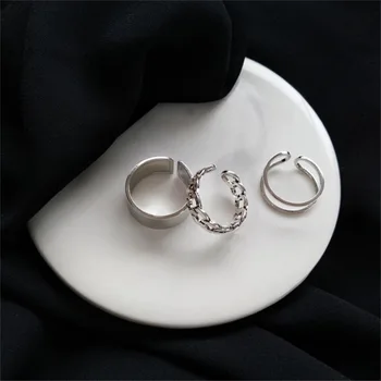 Mados Korėjos Stiliaus 3 Vnt Paprasta Žiedus Moterims Nustatyti Gotikos Bohemijos Papuošalų Rinkinys Moterų Priedai