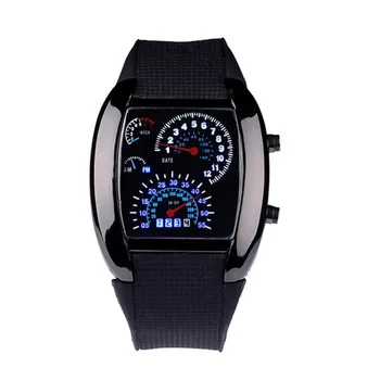 Mados moterų laikrodžiai Aviacijos Turbo Dial Flash LED Laikrodį Dovanų Mens Lady Automobilių Sporto Skaitiklio laikrodis reloj mujer relogio feminino